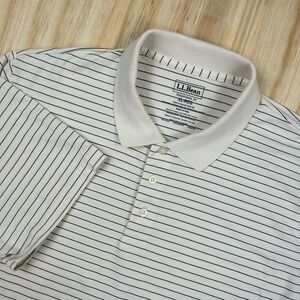 LL Bean  Men's  Comfort  Stretch  Pima Cotton Performance Polo Stripe XL Reg